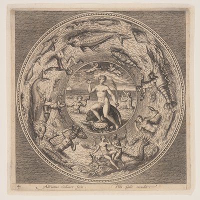 Galathea, egy tányérterv-készletből (Fonds de Coupe) alkotó: Adriaen Collaert