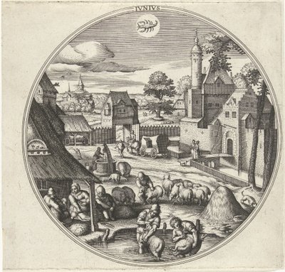 június Jvnivs (cím az objektumon) A tizenkét hónap (sorozat címe) alkotó: Adriaen Collaert