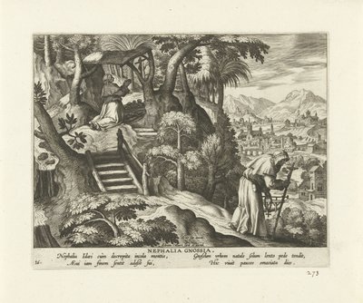 Knósszoszi Nefália Nephalia Gnossia (cím a tárgyon) Női remeték (sorozat címe) Solitvdo sive vitae foeminarvm anachoritarvm (sorozat címe) alkotó: Adriaen Collaert