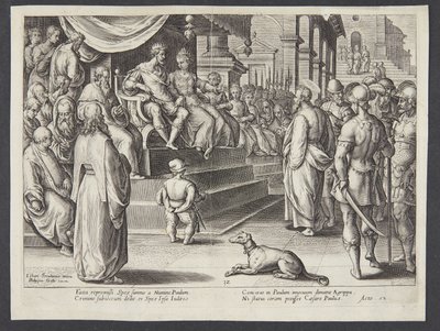Szent Pál Festus és Agrippa előtt alkotó: Adriaen Collaert