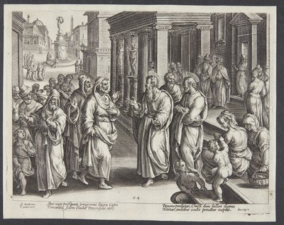 Elymas megvakítása alkotó: Adriaen Collaert