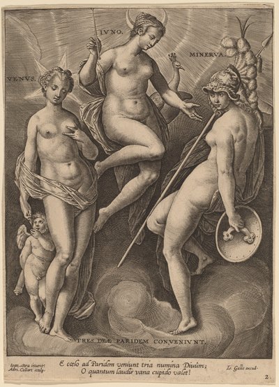 Vénusz, Juno és Minerva alkotó: Adriaen Collaert after Jan van der Straet