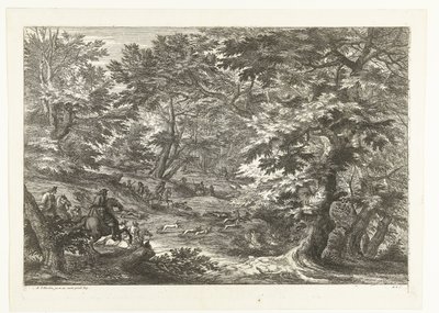 Táj rókavadászattal Tájak vadászokkal (sorozat címe) alkotó: Adriaen Frans Boudewyns