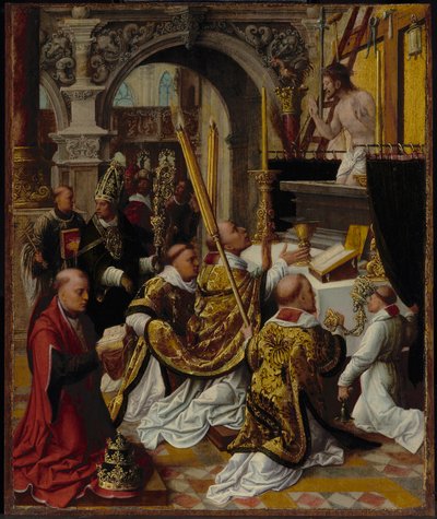 Nagy Szent Gergely miséje (540-604) alkotó: Adriaen Isenbrandt or Isenbrant