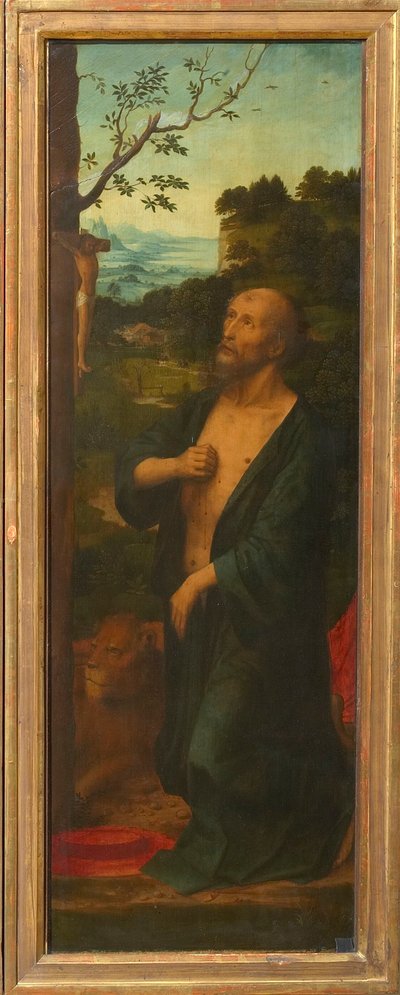 Szent Jeromos triptichon szárnya, 1530-as évek. alkotó: Adriaen Isenbrant