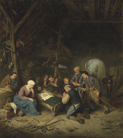 Barokk: Ostade, Adriaen Jansz, van a Pásztorok imádása (1610-1685) alkotó: Adriaen Jansz. van Ostade