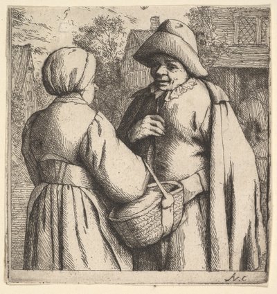 Beszélgetés az utcában, 1610-85. alkotó: Adriaen Jansz. van Ostade