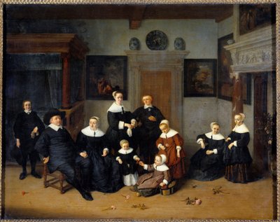Adrien Van Ostade (1610-1685) családi portréfestménye (ec.holl.) 1654 V. 0,7x0,88 m - Családi portré. Adrien Van Ostade (1610-1685) festménye (holland iskola) 1654. 0,7 x 0, 88 m. Louvre Múzeum, Párizs alkotó: Adriaen Jansz. van Ostade