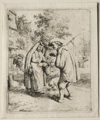 Paraszt beszélget egy nővel. alkotó: Adriaen Jansz. van Ostade
