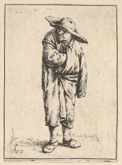Köpenyébe burkolt paraszt, 1610-85. alkotó: Adriaen Jansz. van Ostade