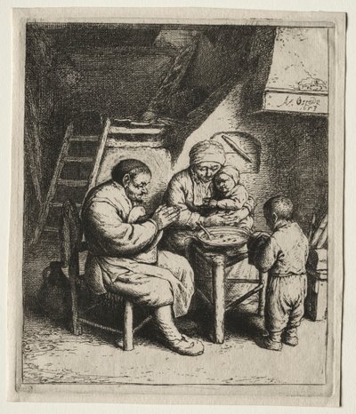 Kegyet mondva, 1653. alkotó: Adriaen Jansz. van Ostade