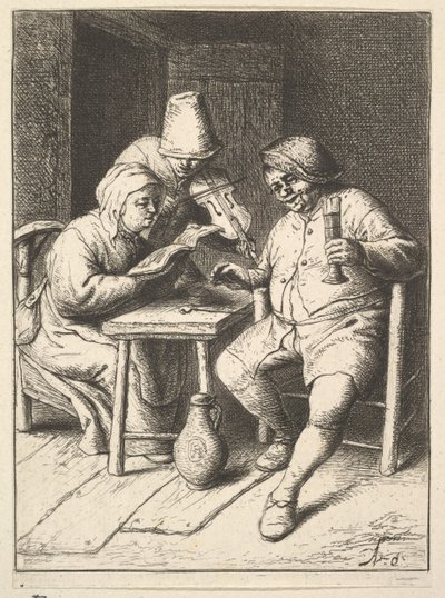 Énekpár és hegedű, 1610-85. alkotó: Adriaen Jansz. van Ostade