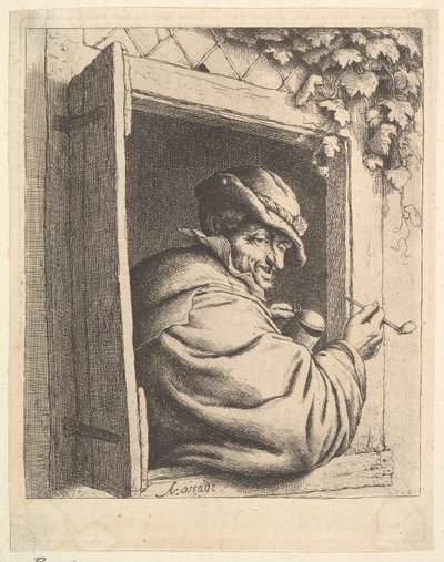 Dohányos az ablaknál, 1610-85. alkotó: Adriaen Jansz. van Ostade