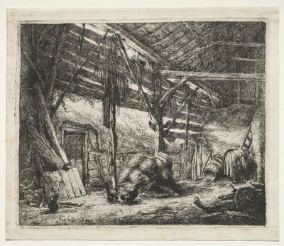 Az istálló, 1647. alkotó: Adriaen Jansz. van Ostade