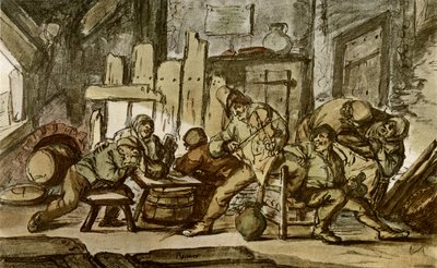 A parasztzenész egy falusi kocsmában alkotó: Adriaen Jansz. van Ostade