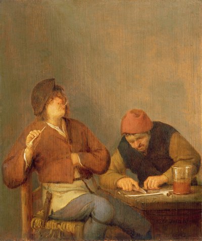 Két dohányos egy belső térben, 1643 alkotó: Adriaen Jansz. van Ostade