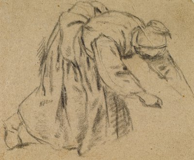 Lehajló nő, 1656 (kréta papíron) alkotó: Adriaen Jansz. van Ostade