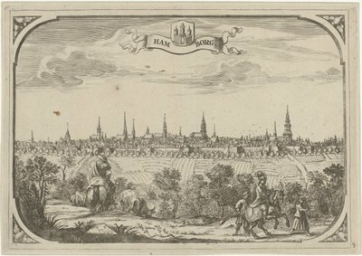 Kilátás Hamburg városára alkotó: Adriaen Oudendijck