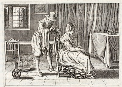 Piócák alkalmazása, illusztráció a Zinne-werk emblémájából, Johannes de Brune (1589-1658), Jan Jacobs Schipper, Amszterdam, 1661 alkotó: Adriaen Pietersz van de Venne