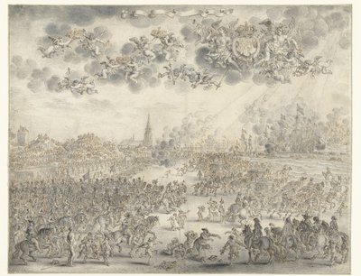 Károly indulása Scheveningenből II. Károly király hajóra száll Scheveningenben, 1660. június 2 alkotó: Adriaen Pietersz van de Venne
