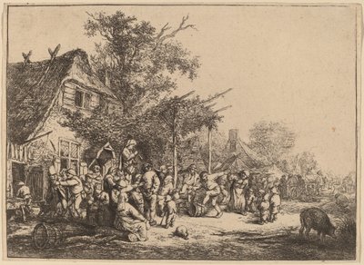 Táncolj a rács alatt alkotó: Adriaen van Ostade