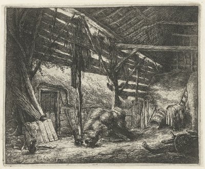 Egy szénapajta belseje a szénapajta alkotó: Adriaen van Ostade