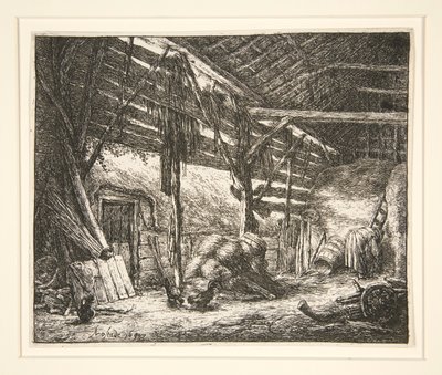 Egy pajta belseje alkotó: Adriaen van Ostade