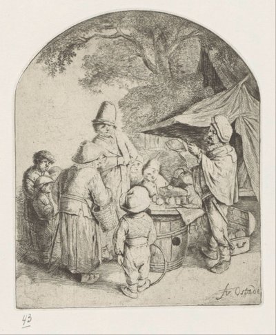 Quack eladja az áruit alkotó: Adriaen van Ostade