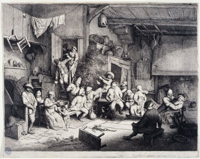 Der Tanz im Kabarett (Bartsch 49) alkotó: Adriaen van Ostade