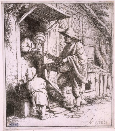 Der Brillenhändler (Bartsch 29) alkotó: Adriaen van Ostade