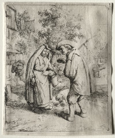 Férfi egy nővel beszélget alkotó: Adriaen van Ostade
