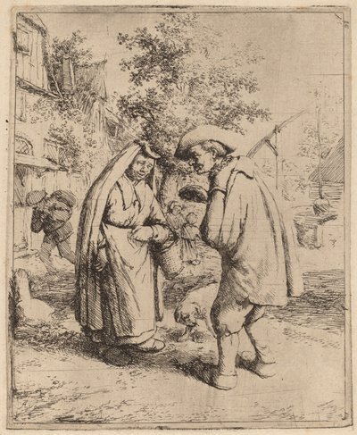 Férfi és nő beszélget alkotó: Adriaen van Ostade