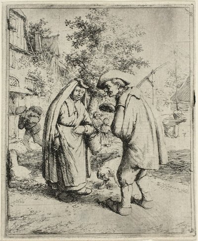 Férfi és nő beszélget alkotó: Adriaen van Ostade