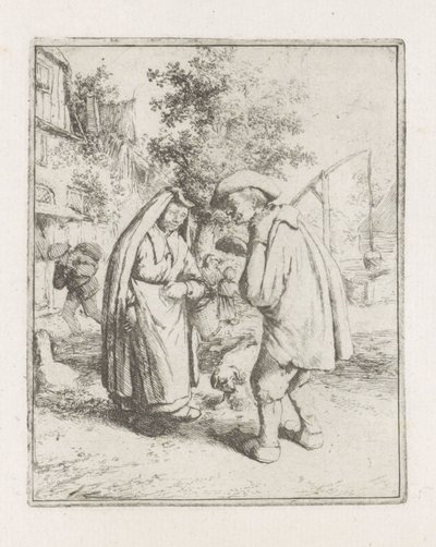 Férfi és nő beszélgetésben alkotó: Adriaen van Ostade