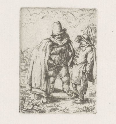 Redős gallérú férfi parasztpárral alkotó: Adriaen van Ostade