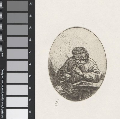 Az ember meggyújtja a pipáját alkotó: Adriaen van Ostade