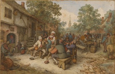 Parasztfesztivál a város utcáján alkotó: Adriaen van Ostade