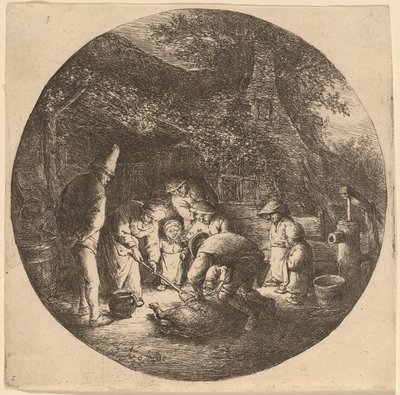 Disznóvágók alkotó: Adriaen van Ostade