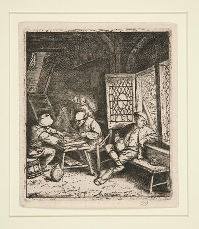 A Backgammon játékosok alkotó: Adriaen van Ostade