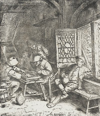 A backgammon-játékosok alkotó: Adriaen van Ostade