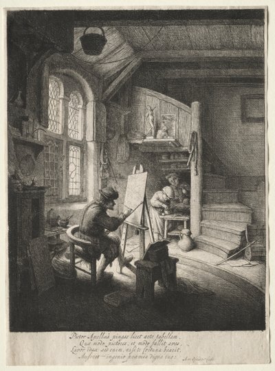 A festőstúdió alkotó: Adriaen van Ostade