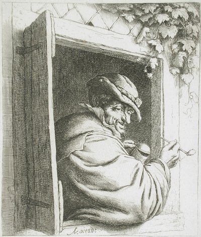 A dohányzó az ablaknál alkotó: Adriaen van Ostade