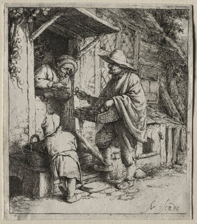 A Szemüvegárus alkotó: Adriaen van Ostade