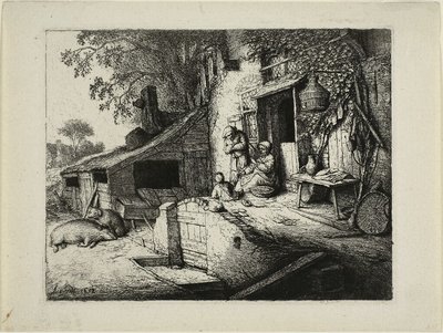 A pörgő nő alkotó: Adriaen van Ostade