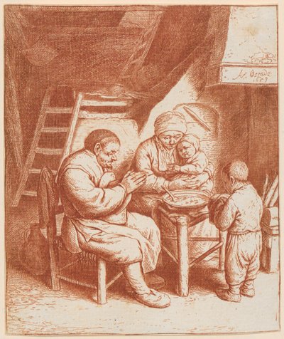 Asztali ima alkotó: Adriaen van Ostade