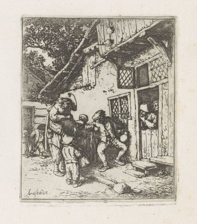 Két zenész egy házba alkotó: Adriaen van Ostade