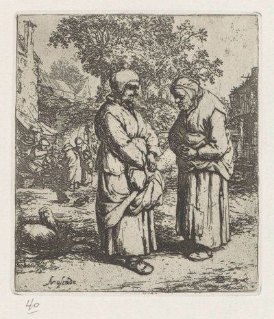 Két öregasszony beszélget alkotó: Adriaen van Ostade