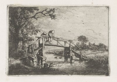 Két halász egy hídon alkotó: Adriaen van Ostade