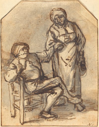 Két paraszt iszik alkotó: Adriaen van Ostade