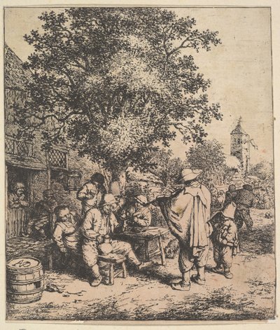Hegedűművész és kis orgonacsiszoló, 1610-85. alkotó: Adriaen van Ostade